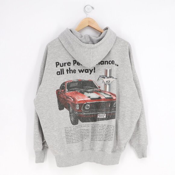 FORD Mustang Boss 302 Full-Zip Hoodie Gray Fleece Unisex Size M - Picture 4 of 7
